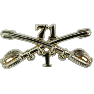 US Army 2/12 Cav 12th Cavalry Battalion Gold Crossed Sabers Hat Pin – 1.5 Inch