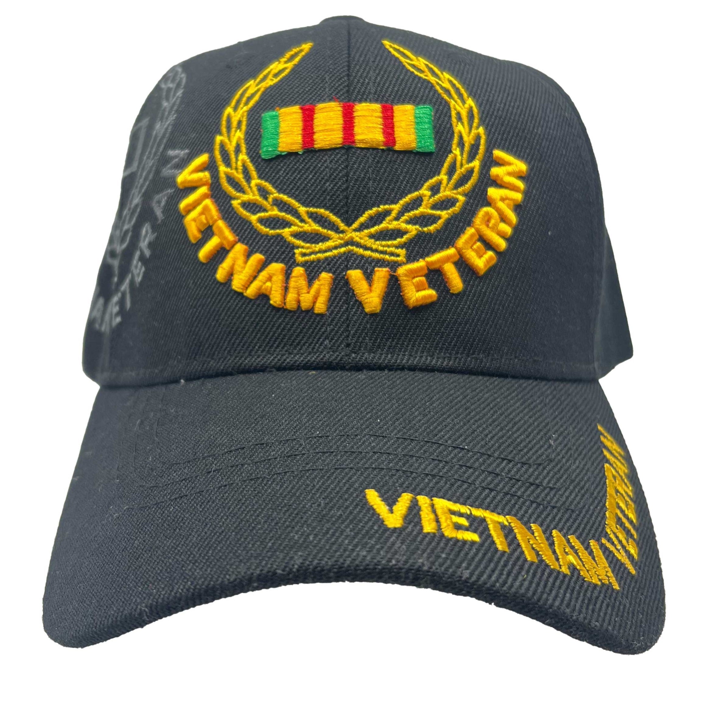 thumbnail image 2 of Marine Vietnam Veteran Baseball Cap - Black, Adjustable, Embroidered 2 of 2