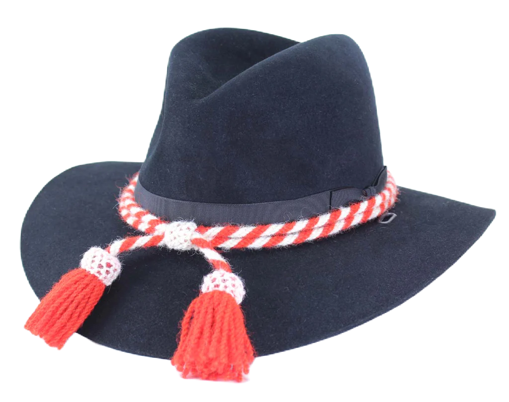 Civil War Style Hat Cord Red White Indian Scout CavHooah