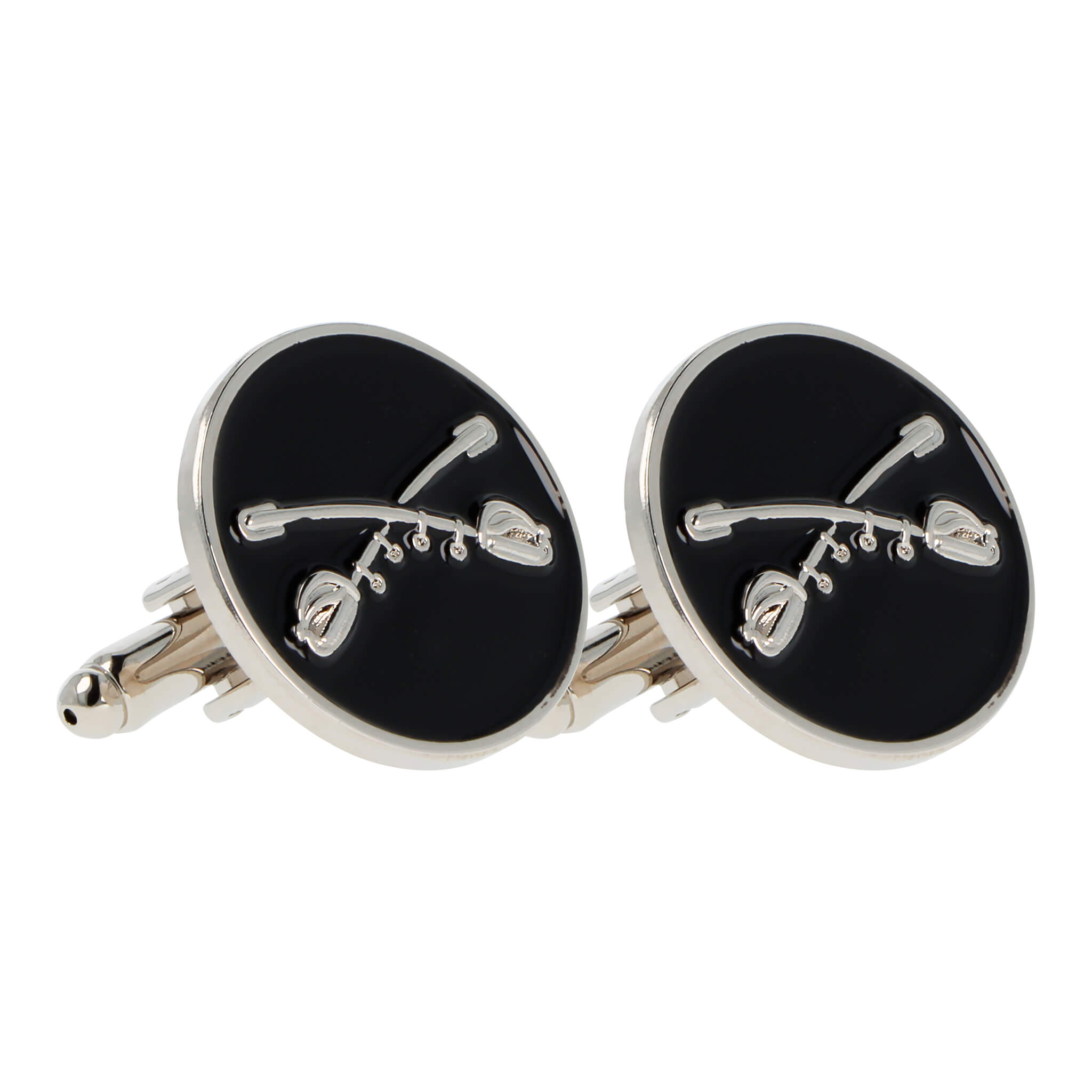 Crossed Saber Cufflinks - Silver – CavHooah.com