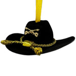 Small Black Cavalry Hat Ornament - Gold Cord