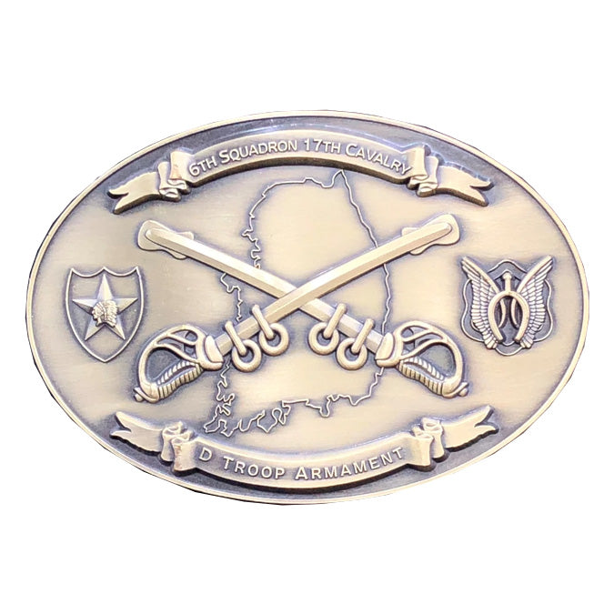 D Troop 6 17 Cav Custom Belt Buckle CavHooah