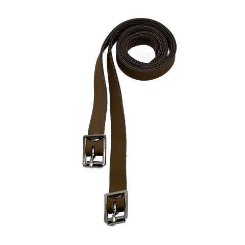 Dark Brown Spur Straps with Silver Buckles