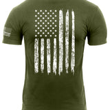 Distressed Flag Athletic T-Shirt (Olive Drab)