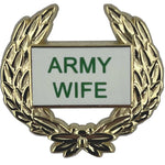 Army Wife Gold Wreath Pin