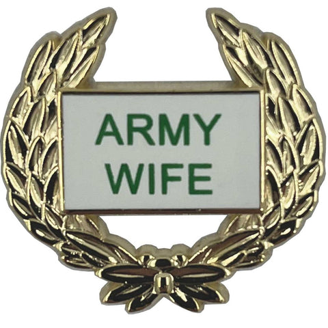 Army Wife Gold Wreath Pin