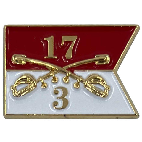 3-17 Cav Custom Cavalry Guidon Lapel Pin