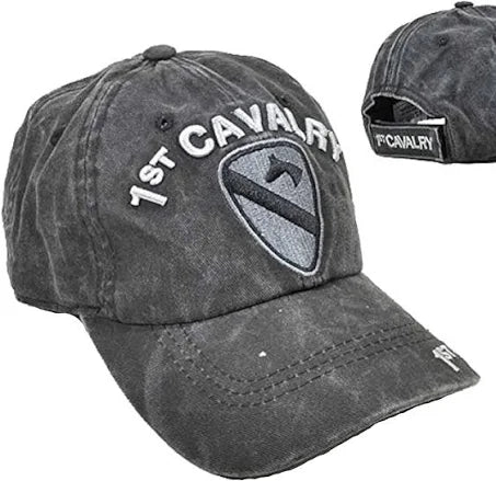 1st Cavalry Division Ball Cap Distressed Grey CavHooah
