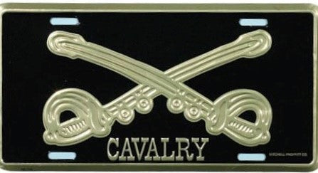 Cavalry Crossed Saber License Plate
