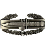 Combat Action Badge Silver Oxide Finish