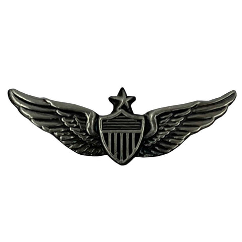 Senior Aviator Wings 1-1/8" Silver Oxide