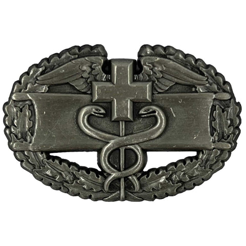 Army Combat Medical Badge - First Award - Silver Oxide Finish