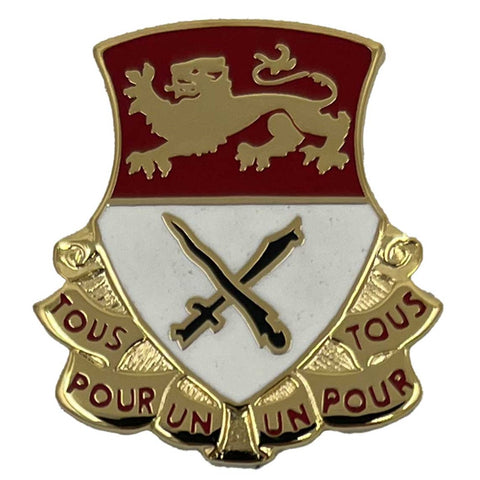 15th Cavalry Distinctive Unit Insignia Crest "UN POUR TOUS" Pin Set