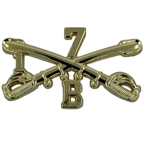 B 1-7 Cavalry Regimental Crossed Sabers Large