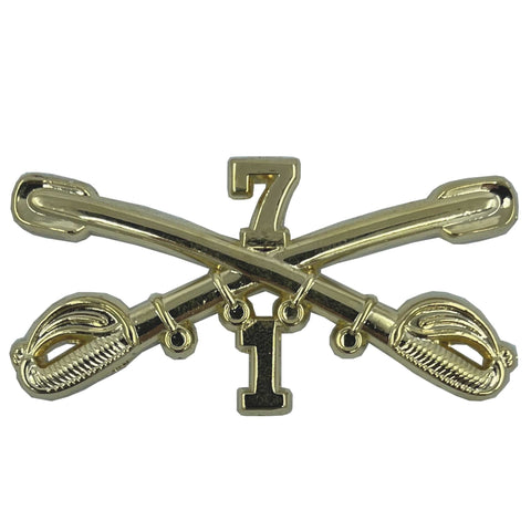 1-7 Cavalry Regimental Crossed Sabers Large