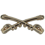 Gold Cavalry Branch Insignia Crossed Sabers - Standard Size