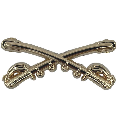 Gold Cavalry Branch Insignia Crossed Sabers - Standard Size