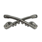 Silver Cavalry Branch Insignia Crossed Sabers - Standard Size