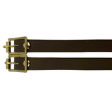 Desert Tan Suede Spur Straps with Gold Buckles