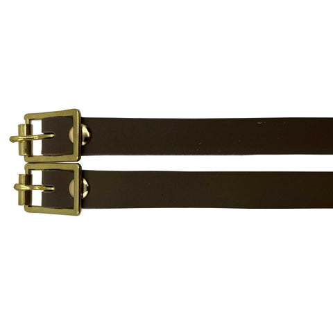 Desert Tan Suede Spur Straps with Gold Buckles