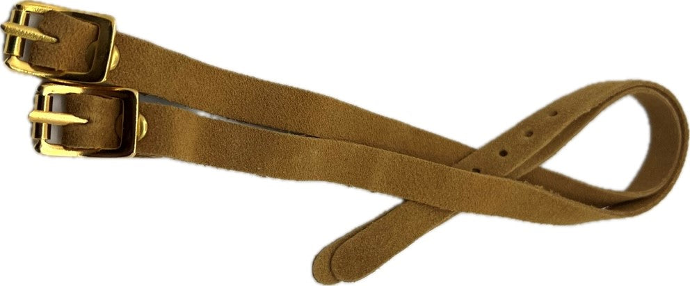Tan Spur Straps with gold buckle