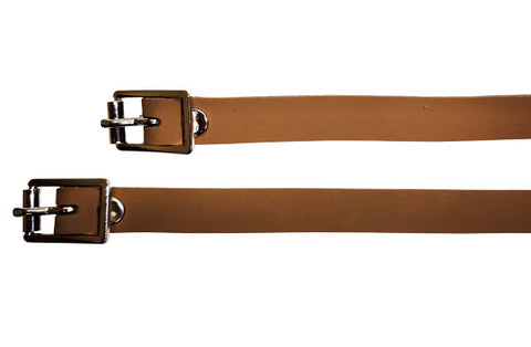 Desert Tan Suede Spur Straps with Silver Buckles
