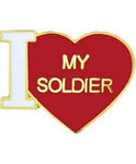 I Love My Soldier Pin 3/4"