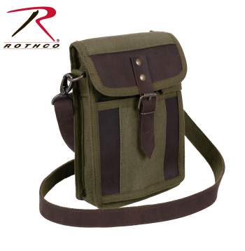 Rothco Canvas Travel Portfolio Bag With Leather Accents