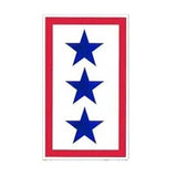 Service Flag 3 Star Window Sticker Decal