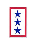 Service Flag 3 Star Window Sticker Decal