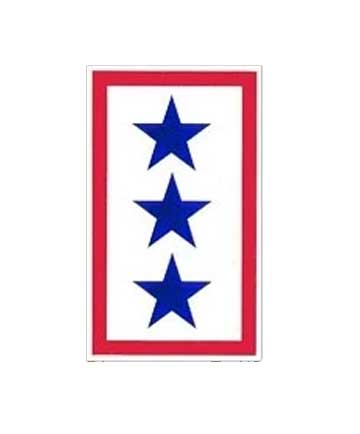 Service Flag 3 Star Window Sticker Decal