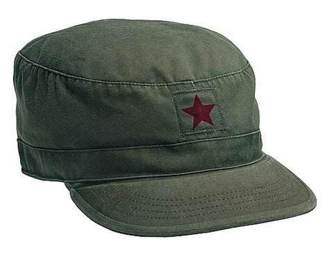Vintage Fatigue Cap with Red Star