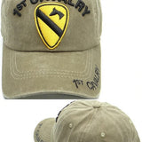 1st Cavalry Division Ball Cap - Khaki with Yellow Patch