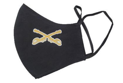 Black Cotton Face Mask with Crossed Sabers