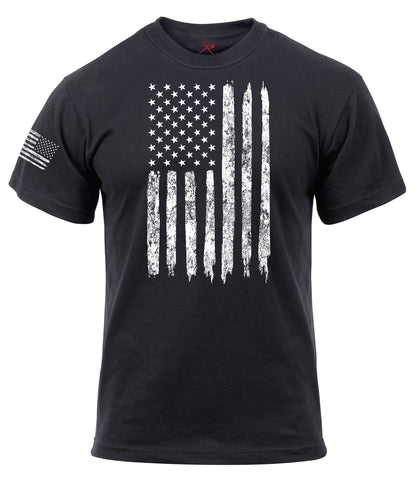 Distressed Flag Athletic T-Shirt (Black)