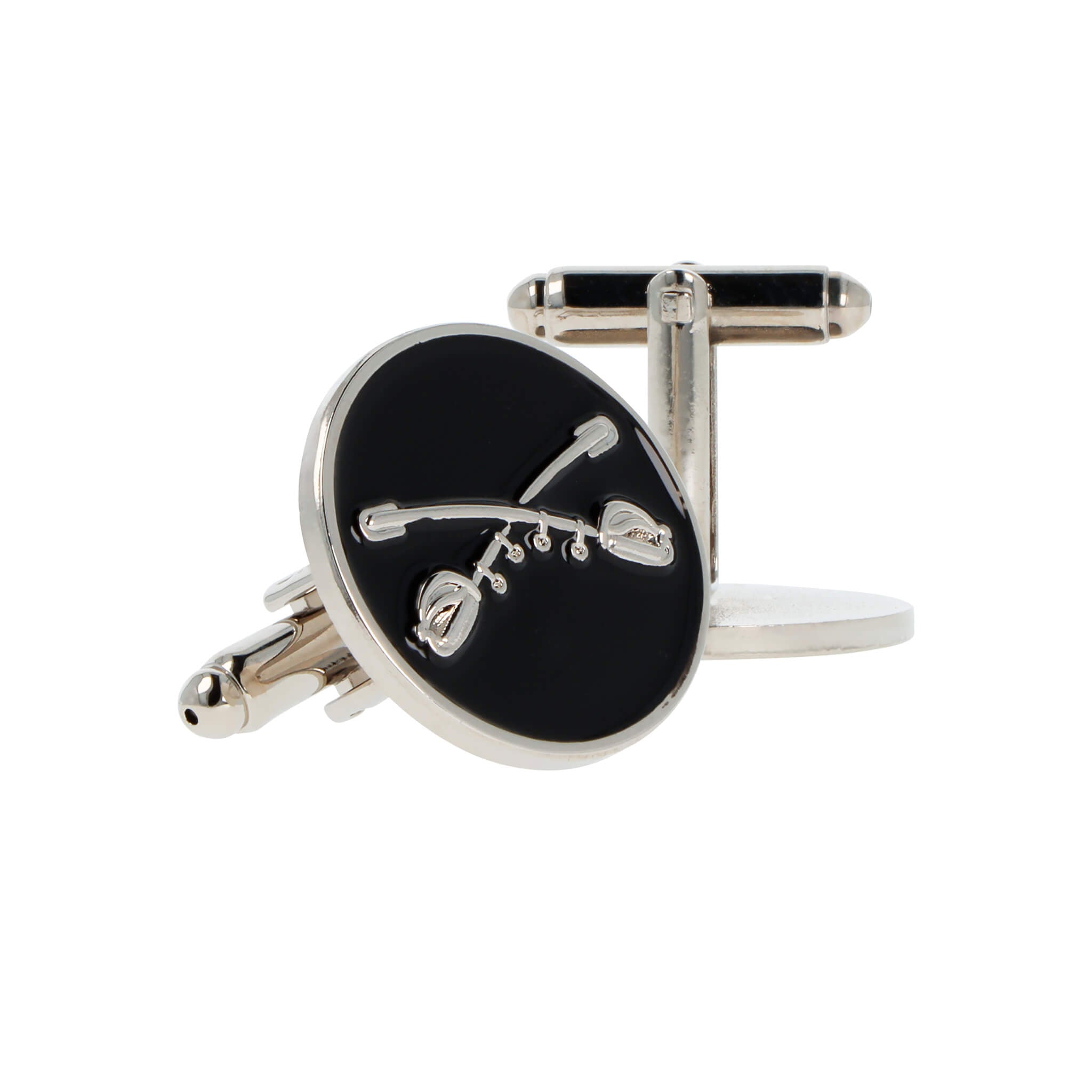 Crossed Saber Cufflinks - Silver – CavHooah.com