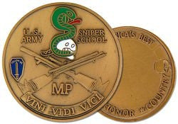 Army Sniper School Military Police Challenge Coin