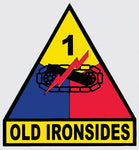 1st Armored Division "Old Ironsides" Decal 3.5 x 3.75