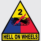 2nd Armored Division "Hell On Wheels" Decal 3.5 x 3.75