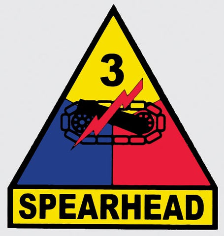 3rd Armored Division "Spearhead" Decal 3.5 x 3.75