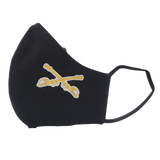 Black Cotton Face Mask with Crossed Sabers