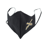 Black Cotton Face Mask with Crossed Sabers