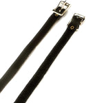 Black Leather Spur Straps w/ Silver Buckle